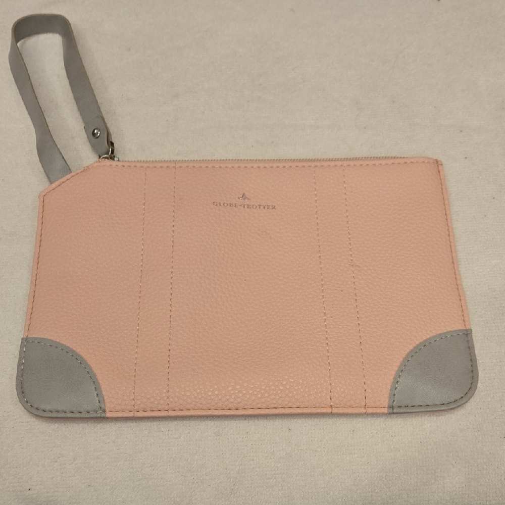 ​✨ Globe-Trotter Luxury Vegan Leather Clutch - Blush Pink & Grey ✨